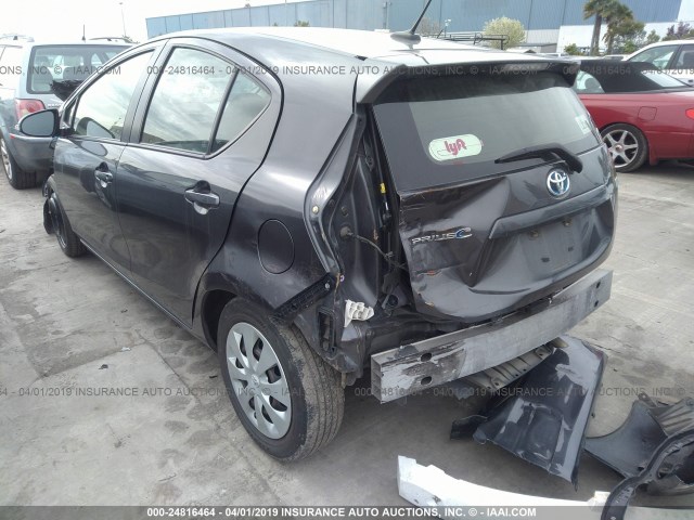 JTDKDTB34D1043214 - 2013 TOYOTA PRIUS C GRAY photo 3