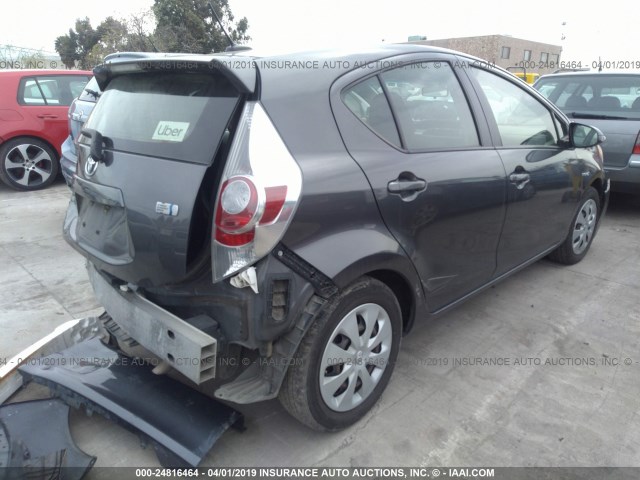 JTDKDTB34D1043214 - 2013 TOYOTA PRIUS C GRAY photo 4