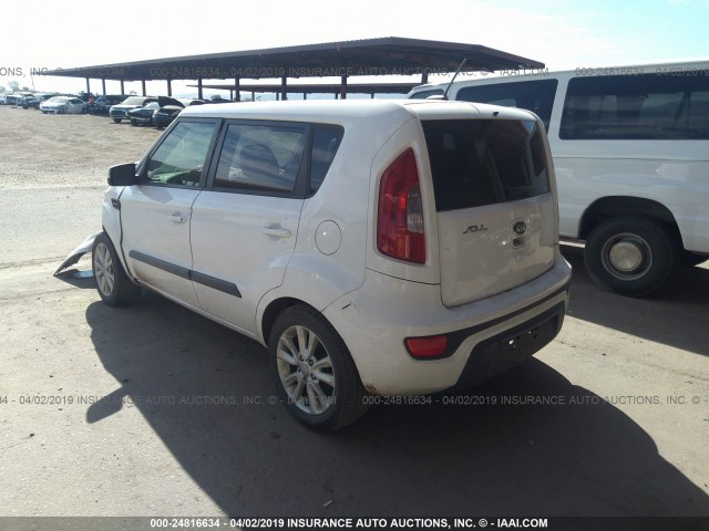 KNDJT2A68D7512953 - 2013 KIA SOUL +/!/SPORT WHITE photo 3