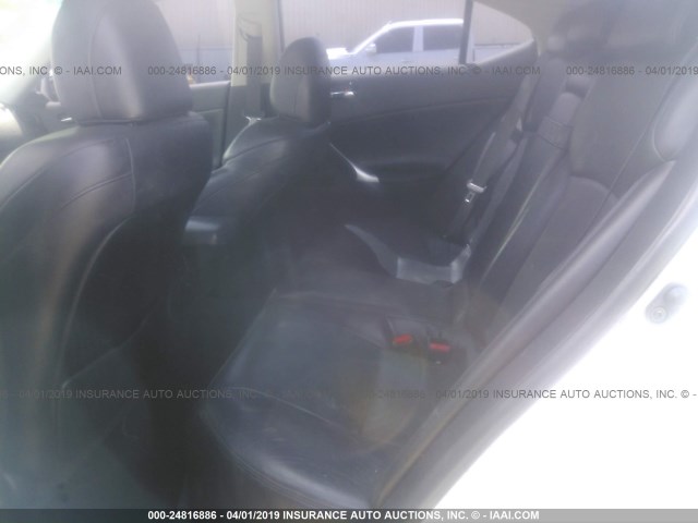 JTHBK262265000650 - 2006 LEXUS IS 250 WHITE photo 8