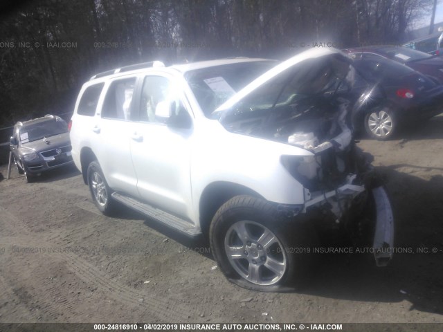 5TDBY5G17FS124043 - 2015 TOYOTA SEQUOIA SR5 WHITE photo 1