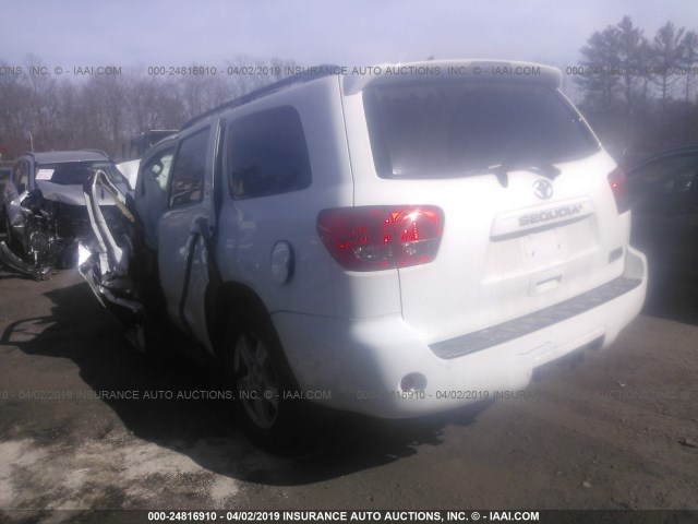 5TDBY5G17FS124043 - 2015 TOYOTA SEQUOIA SR5 WHITE photo 3