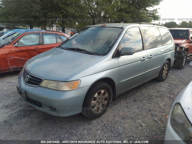 5FNRL18993B103401 - 2003 HONDA ODYSSEY EXL BLUE photo 2