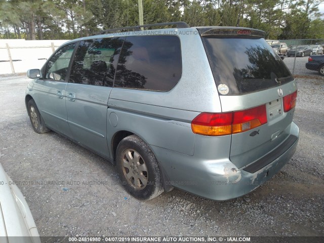 5FNRL18993B103401 - 2003 HONDA ODYSSEY EXL BLUE photo 3