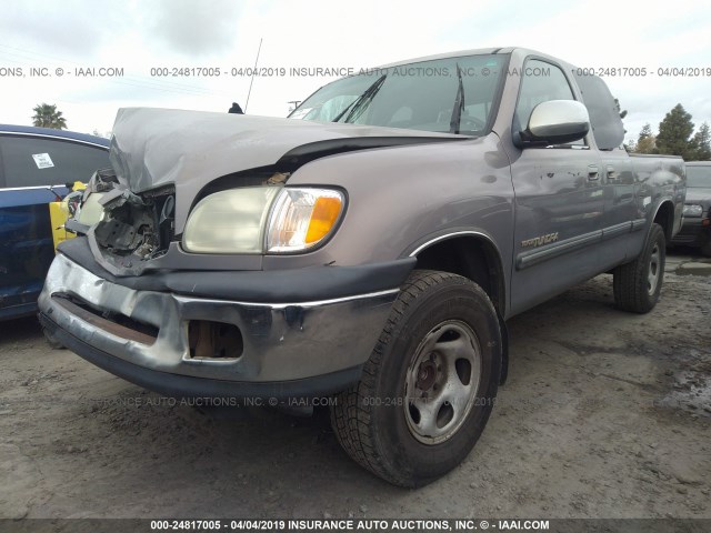 5TBRN34152S252820 - 2002 TOYOTA TUNDRA ACCESS CAB SR5 GRAY photo 2