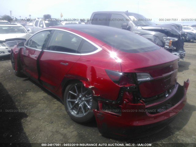 5YJ3E1EB0JF145976 - 2018 TESLA MODEL 3 RED photo 3