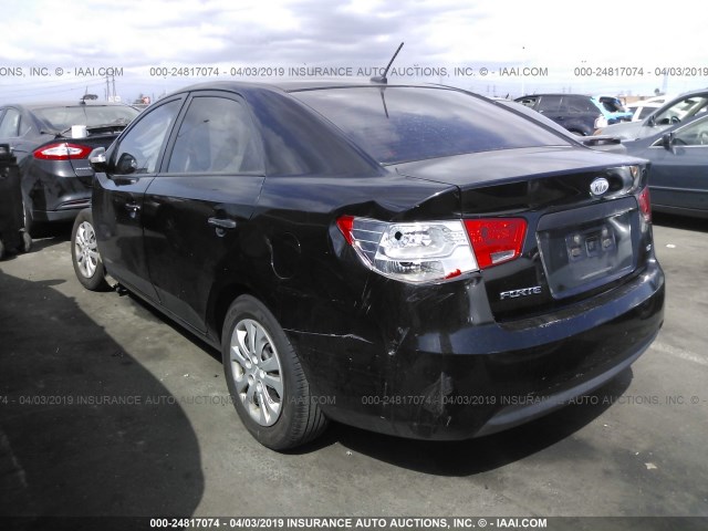 KNAFU4A27A5146287 - 2010 KIA FORTE EX BLACK photo 3