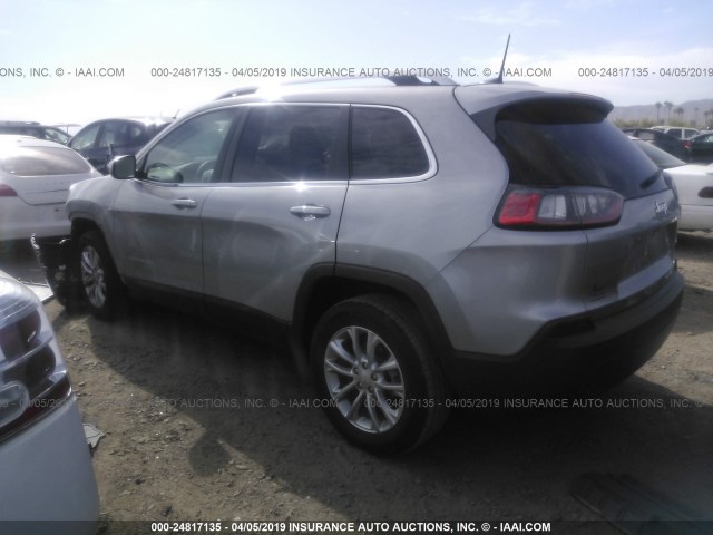 1C4PJLCB7KD223223 - 2019 JEEP CHEROKEE LATITUDE SILVER photo 3