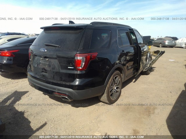 1FM5K8GT1GGD03185 - 2016 FORD EXPLORER SPORT BLACK photo 4