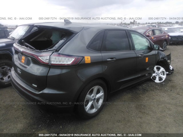 2FMTK3G92FBB92778 - 2015 FORD EDGE SE GRAY photo 4