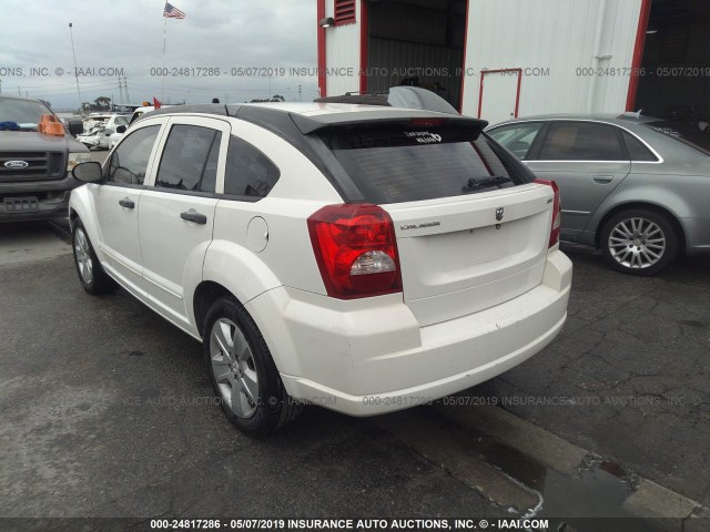 1B3HB48B57D519656 - 2007 DODGE CALIBER SXT WHITE photo 3