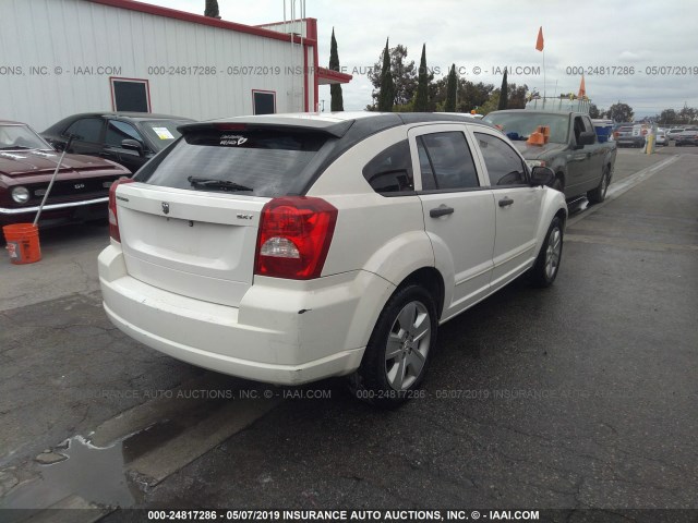 1B3HB48B57D519656 - 2007 DODGE CALIBER SXT WHITE photo 4