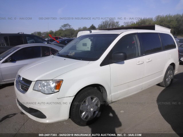 2C4RDGBG1DR506723 - 2013 DODGE GRAND CARAVAN SE WHITE photo 2