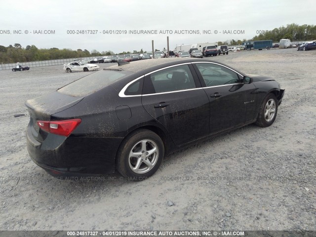 1G1ZC5ST6HF219646 - 2017 CHEVROLET MALIBU LS BLACK photo 4