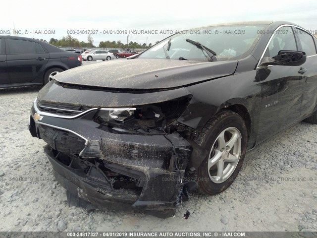 1G1ZC5ST6HF219646 - 2017 CHEVROLET MALIBU LS BLACK photo 6