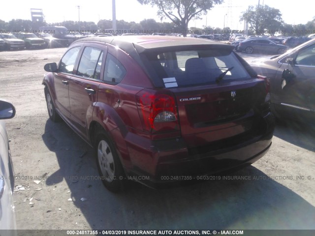 1B3HB28B77D182010 - 2007 DODGE CALIBER RED photo 3