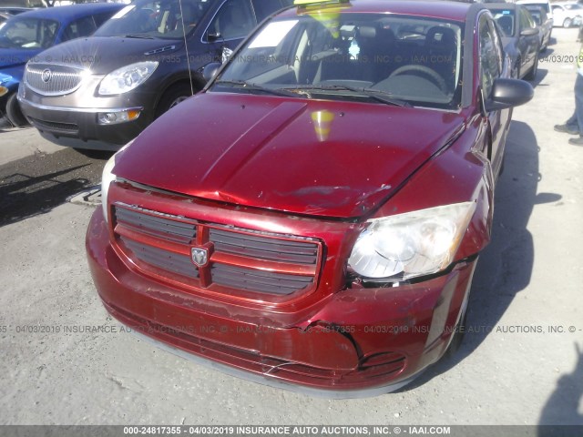 1B3HB28B77D182010 - 2007 DODGE CALIBER RED photo 6