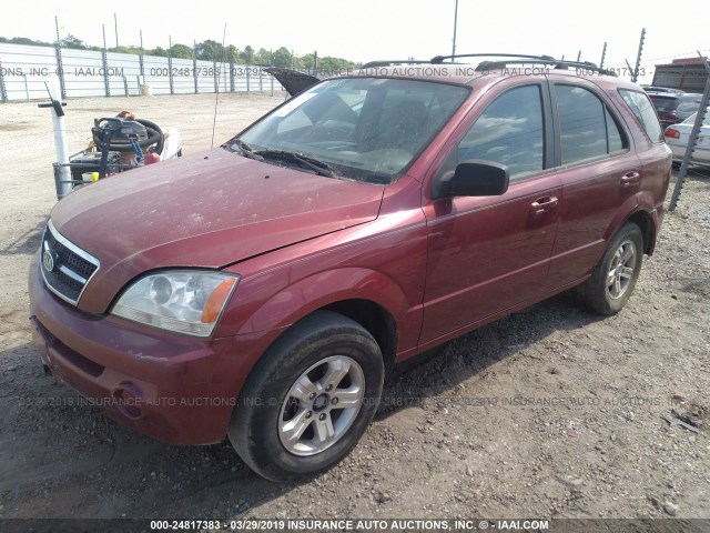 KNDJD733535074707 - 2003 KIA SORENTO EX/LX BURGUNDY photo 2