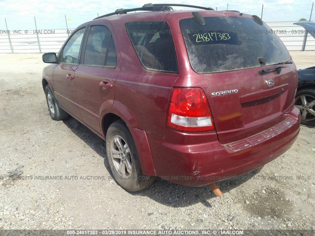 KNDJD733535074707 - 2003 KIA SORENTO EX/LX BURGUNDY photo 3