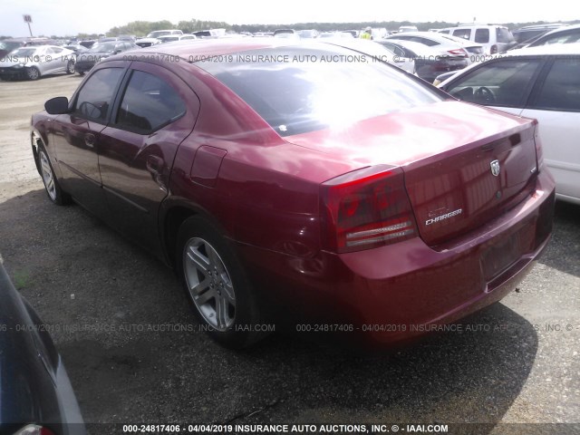 2B3KA43G87H680209 - 2007 DODGE CHARGER SE/SXT BURGUNDY photo 3