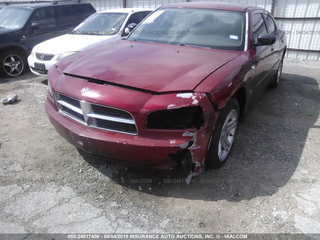 2B3KA43G87H680209 - 2007 DODGE CHARGER SE/SXT BURGUNDY photo 6