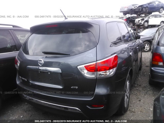 5N1AR2MM4EC691473 - 2014 NISSAN PATHFINDER S/SV/SL/PLATINUM GRAY photo 4
