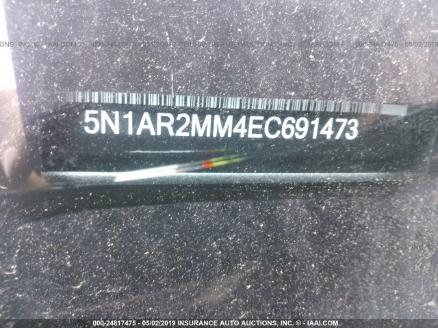 5N1AR2MM4EC691473 - 2014 NISSAN PATHFINDER S/SV/SL/PLATINUM GRAY photo 9