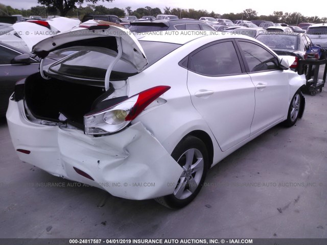 5NPDH4AE0DH361071 - 2013 HYUNDAI ELANTRA GLS/LIMITED WHITE photo 4