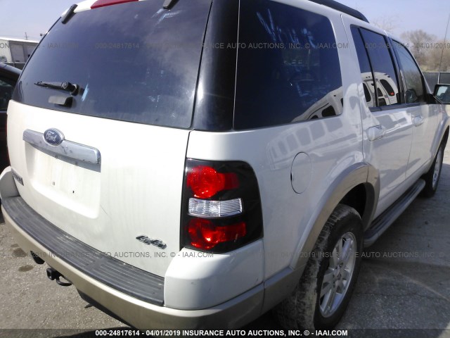 1FMEU7EEXAUA39756 - 2010 FORD EXPLORER EDDIE BAUER WHITE photo 4