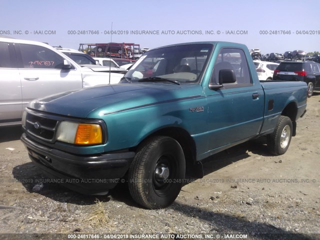 1FTCR10AXTUA80387 - 1996 FORD RANGER GREEN photo 2