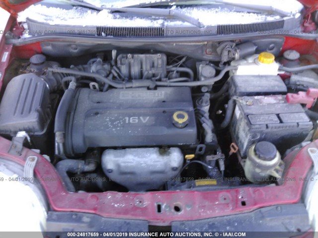 KL1TD66638B149252 - 2008 CHEVROLET AVEO LS RED photo 10