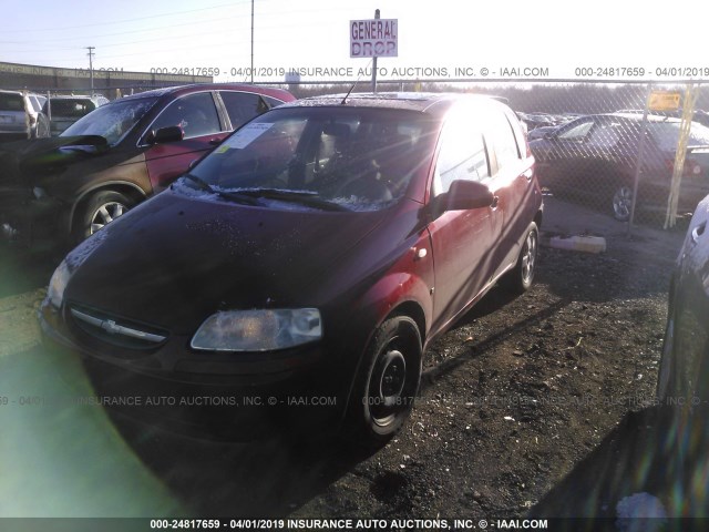 KL1TD66638B149252 - 2008 CHEVROLET AVEO LS RED photo 2