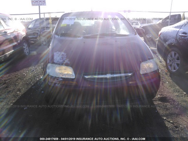 KL1TD66638B149252 - 2008 CHEVROLET AVEO LS RED photo 6