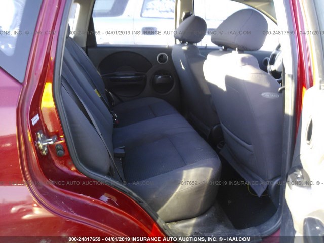 KL1TD66638B149252 - 2008 CHEVROLET AVEO LS RED photo 8