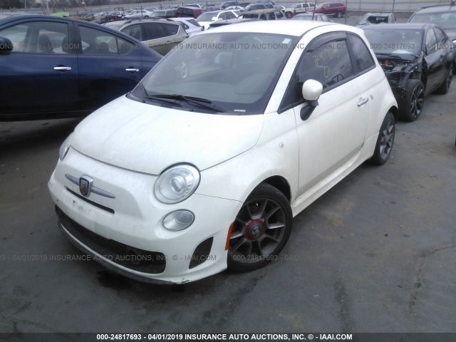 3C3CFFFH9CT359693 - 2012 FIAT 500 ABARTH WHITE photo 2