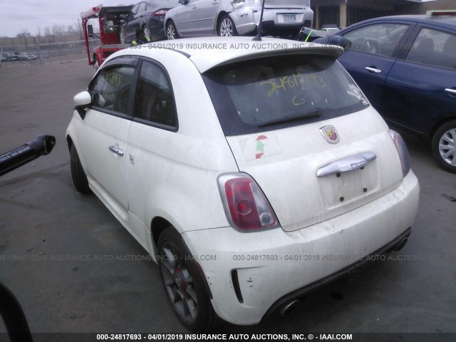 3C3CFFFH9CT359693 - 2012 FIAT 500 ABARTH WHITE photo 3