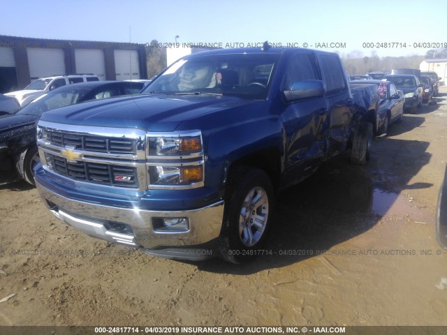 3GCUKREC1FG391084 - 2015 CHEVROLET SILVERADO K1500 LT BLUE photo 2