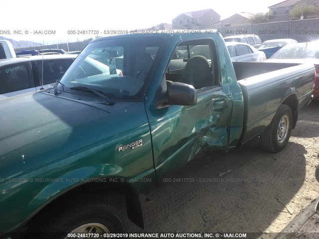 1FTYR10U9WUA46185 - 1998 FORD RANGER GREEN photo 6