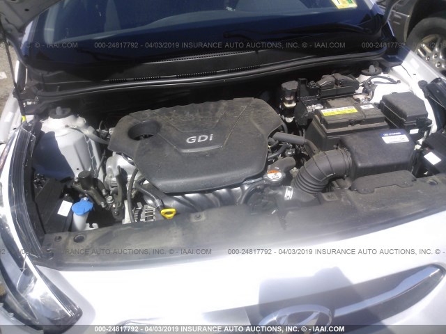 KMHCT5AE2GU287125 - 2016 HYUNDAI ACCENT SE SILVER photo 10