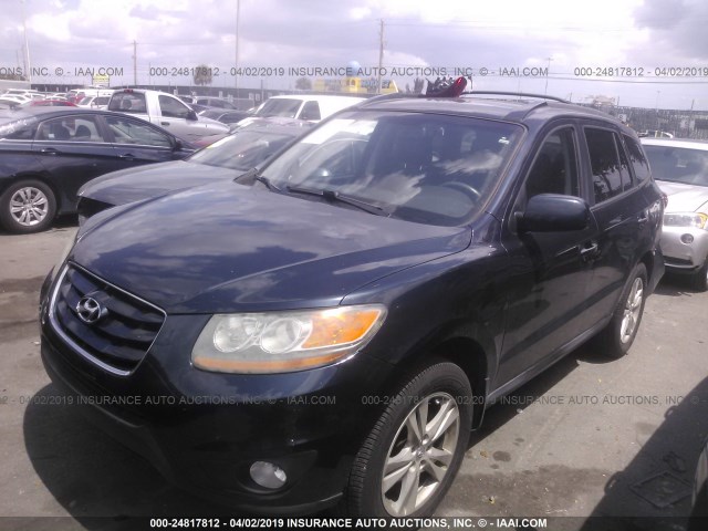 5NMSHDAG0AH407015 - 2010 HYUNDAI SANTA FE SE Dark Blue photo 2