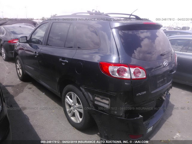 5NMSHDAG0AH407015 - 2010 HYUNDAI SANTA FE SE Dark Blue photo 3