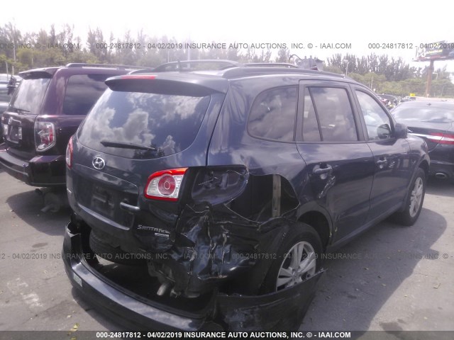 5NMSHDAG0AH407015 - 2010 HYUNDAI SANTA FE SE Dark Blue photo 4