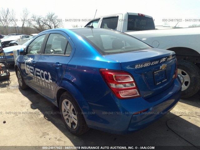 1G1JB5SH2H4134990 - 2017 CHEVROLET SONIC LS 蓝色 照片 3