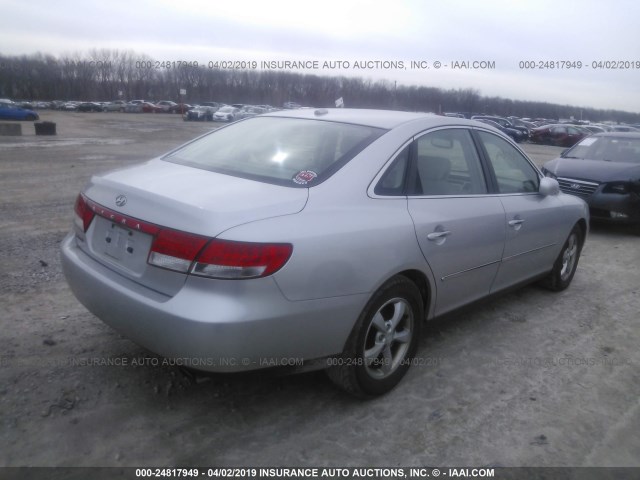 KMHFC46D77A181570 - 2007 HYUNDAI AZERA GLS SILVER photo 4