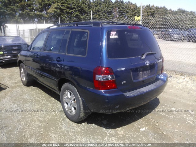 JTEDP21A340005808 - 2004 TOYOTA HIGHLANDER LIMITED BLUE photo 3