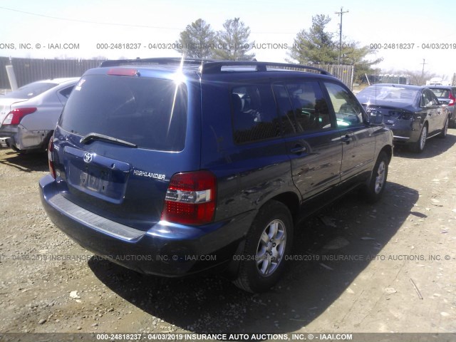 JTEDP21A340005808 - 2004 TOYOTA HIGHLANDER LIMITED BLUE photo 4