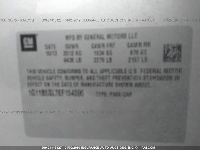 1G11B5SL7EF154396 - 2014 CHEVROLET MALIBU LS SILVER photo 9