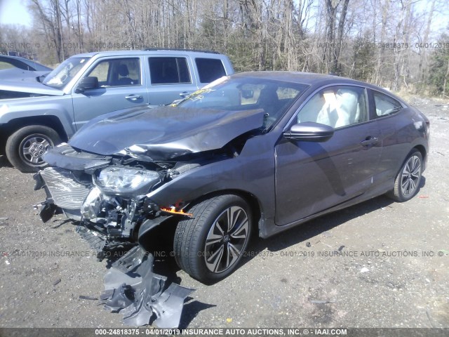 2HGFC3B7XJH350084 - 2018 HONDA CIVIC EXL GRAY photo 2