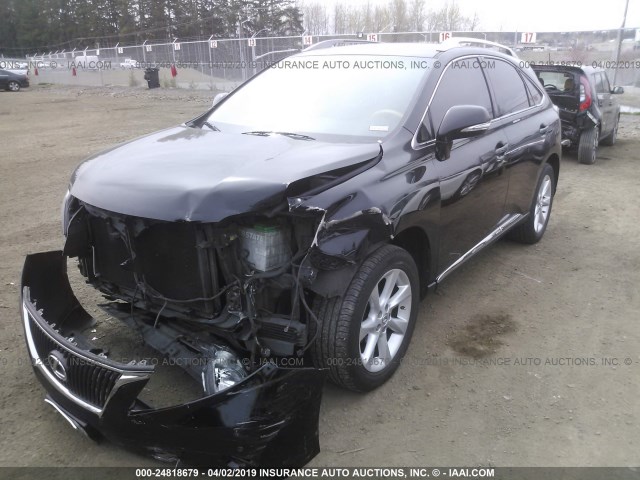 2T2BK1BA8AC004914 - 2010 LEXUS RX 350 BLACK photo 2