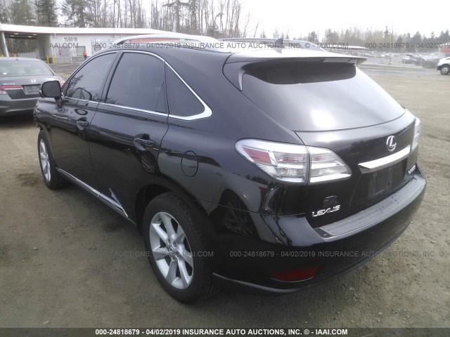 2T2BK1BA8AC004914 - 2010 LEXUS RX 350 BLACK photo 3